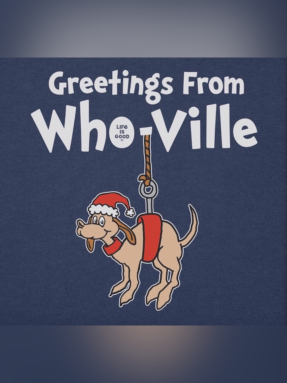 Life Is Good Navy Long-Sleeve Tee with Green Grinch Graphic - Picture 3 of 7